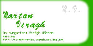 marton viragh business card