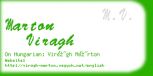 marton viragh business card